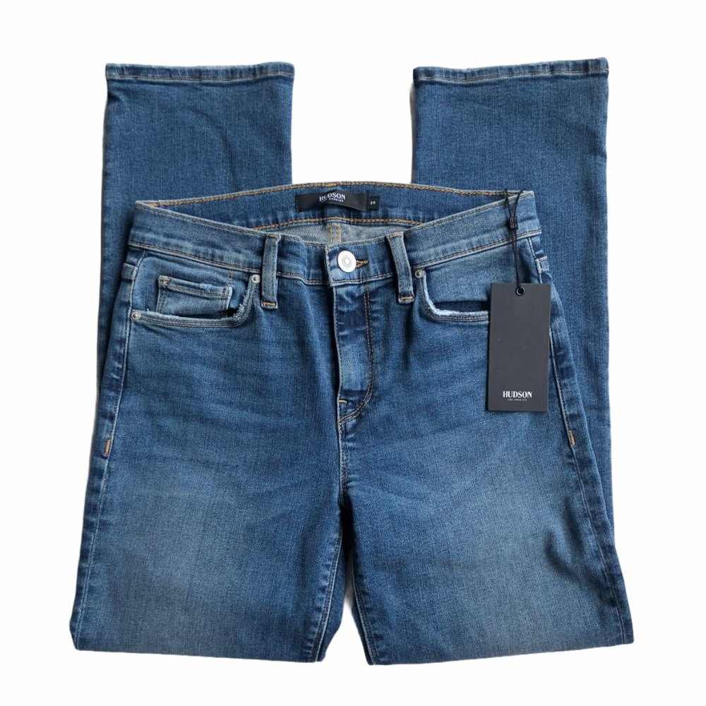 Hudson Nico Mid-Rise Slim Straight Crop Jeans 25 - Picture 1 of 12